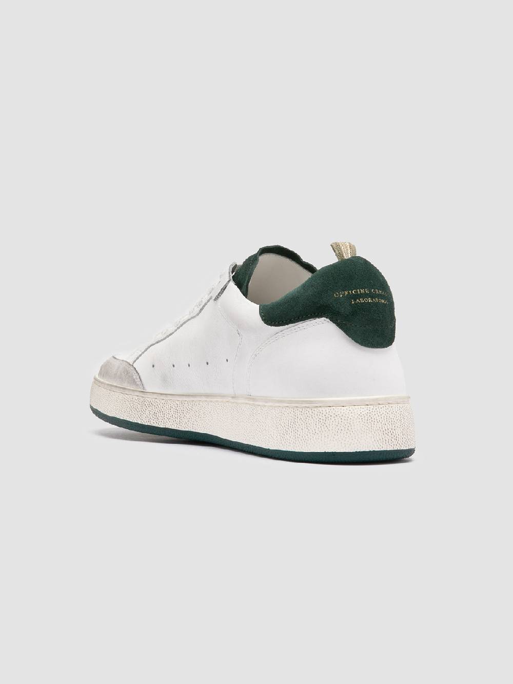 Officine Creative THE ANSWER 001 Sneaker Basse in Camoscio e Pelle Bianca Shopping Online