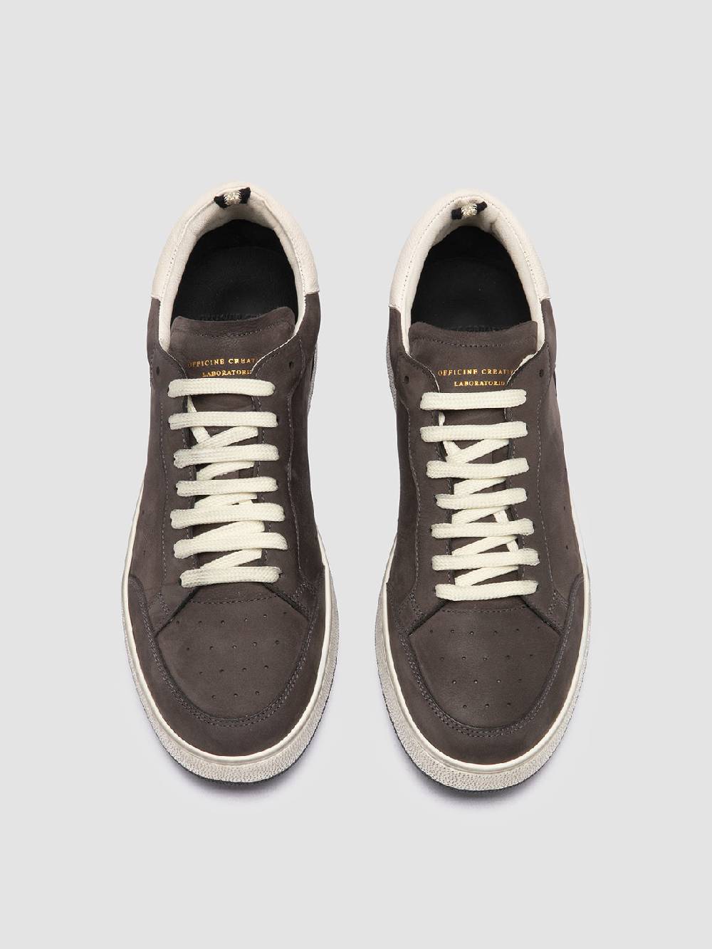 Officine Creative THE ANSWER 002 Sneaker Basse in Camoscio e Pelle Nera Affare Del Giorno
