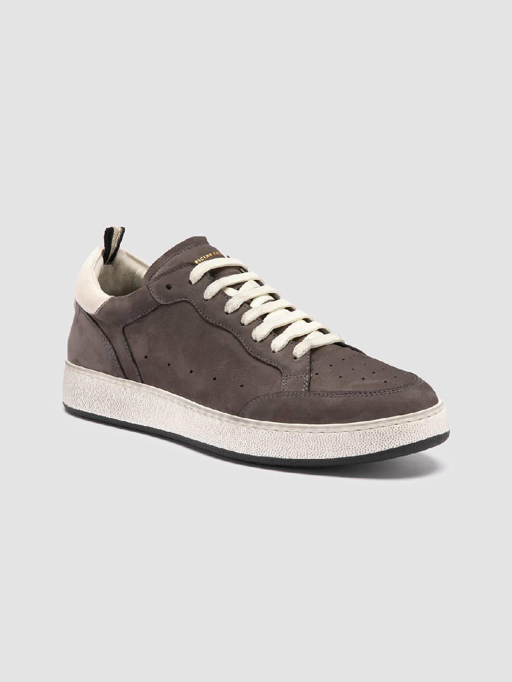 Officine Creative THE ANSWER 002 Sneaker Basse in Camoscio e Pelle Nera Affare Del Giorno