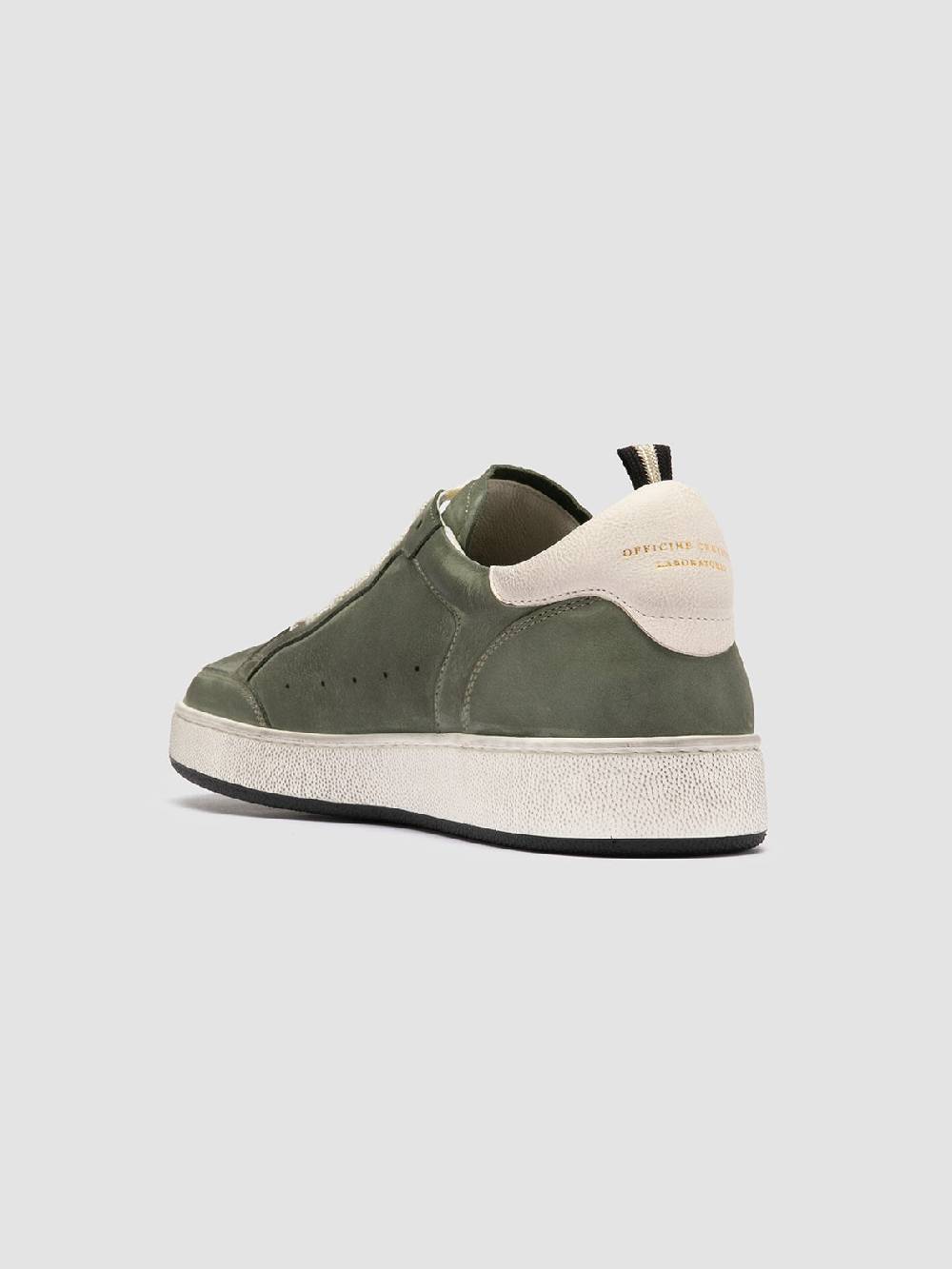Officine Creative THE ANSWER 002 Sneaker Basse in Camoscio e Pelle Verde Prezzo Ridotto