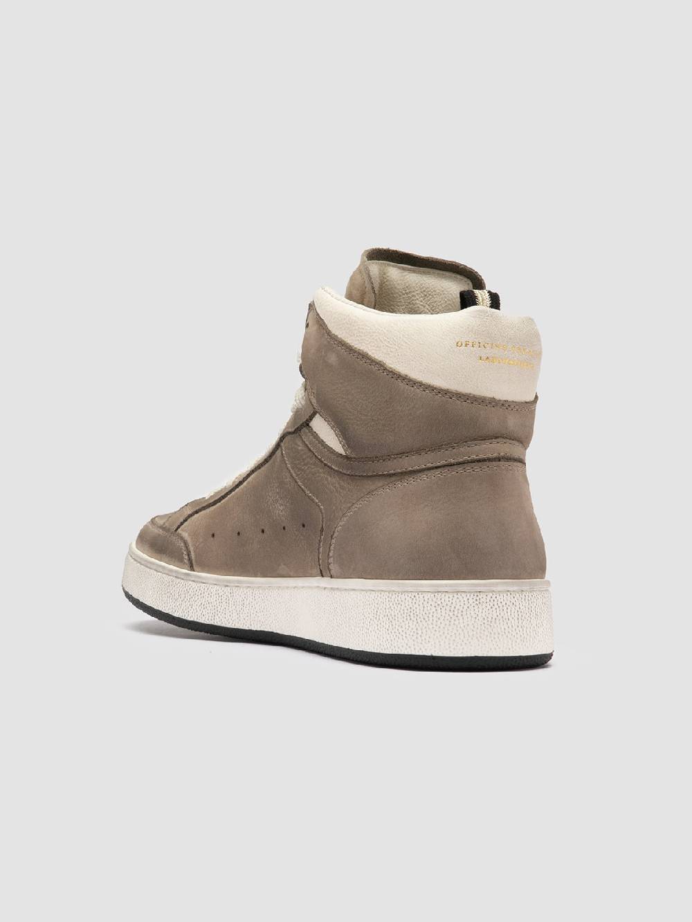 Officine Creative THE ANSWER 004 Sneaker Alte in Camoscio e Pelle Tortora Convenienza