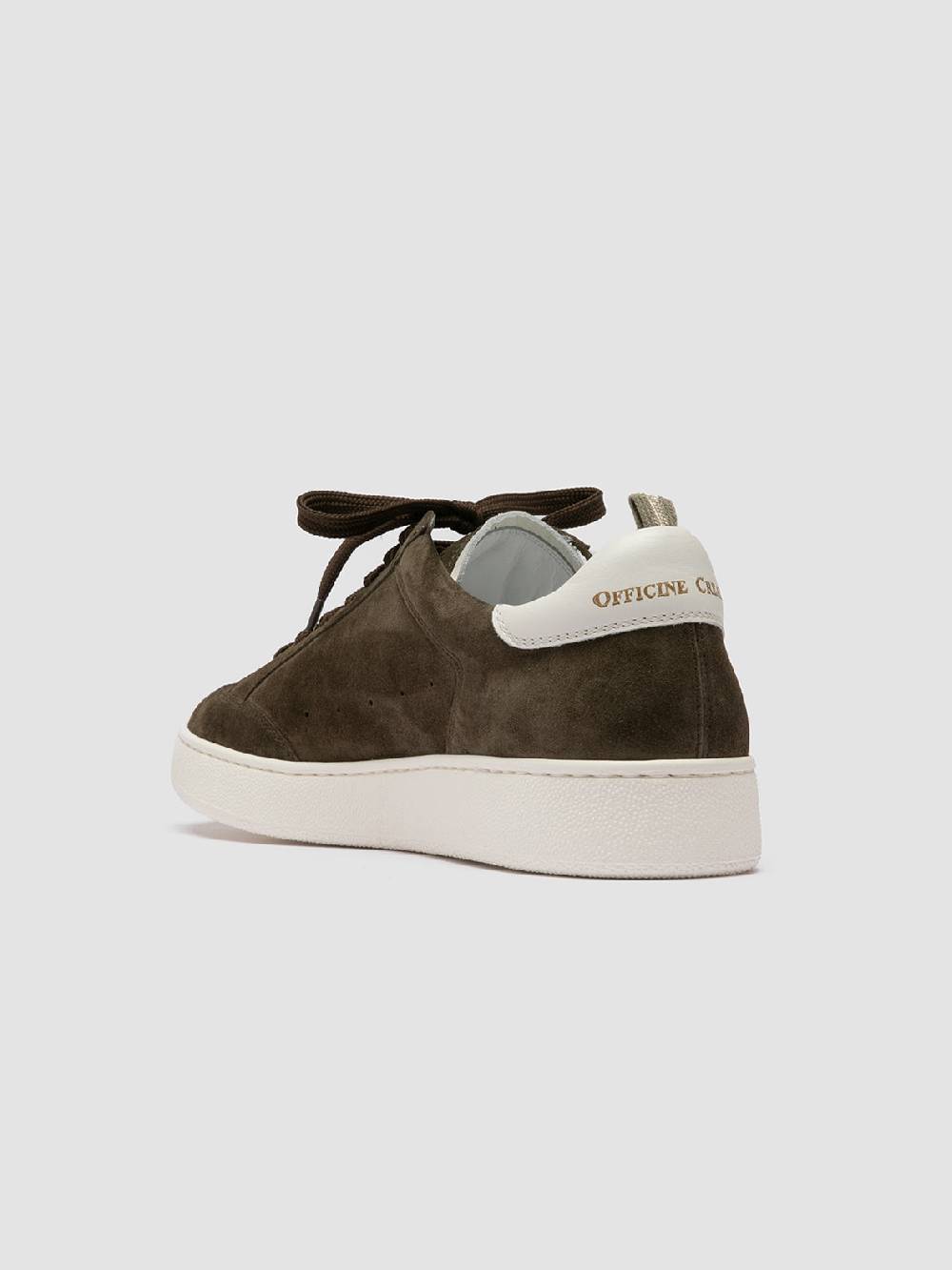 Officine Creative THE DIME 001 Sneaker Basse in Pelle Scamosciata Verde Sconto