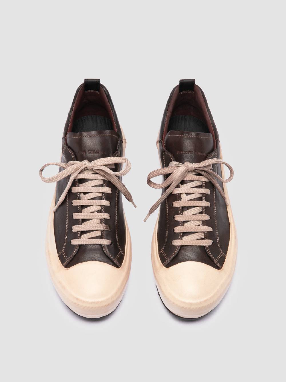 Officine Creative MES DD 001 Sneaker Basse in Pelle Marrone Economico