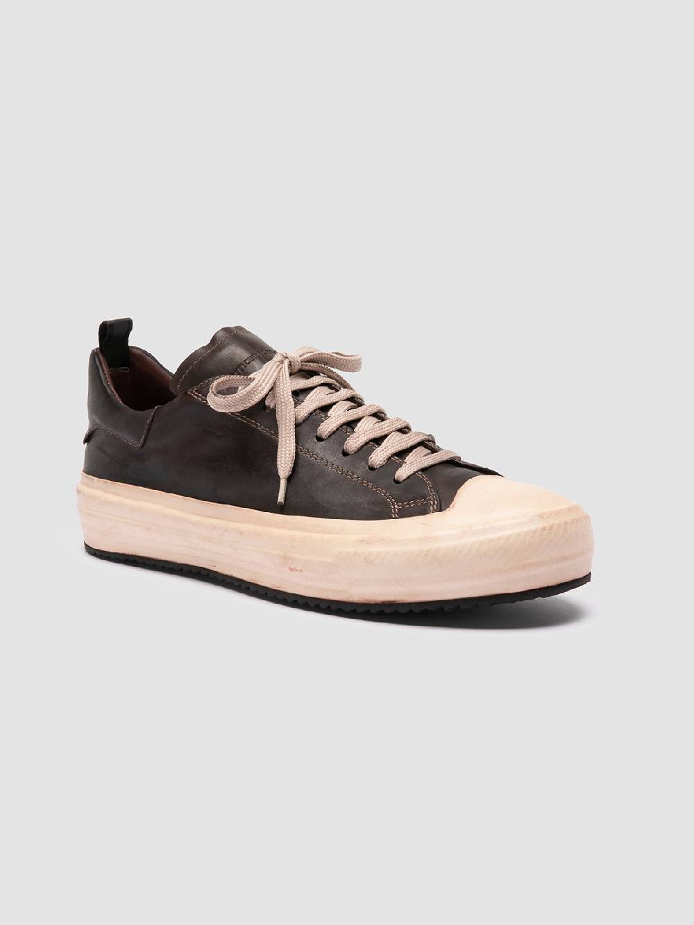 Officine Creative MES DD 001 Sneaker Basse in Pelle Marrone Economico
