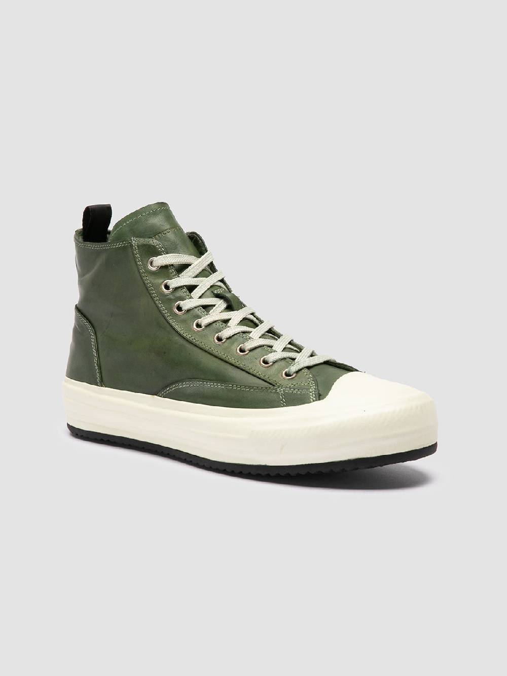 Officine Creative MES DD 002 Sneaker Alte in Pelle Verde In Vendita