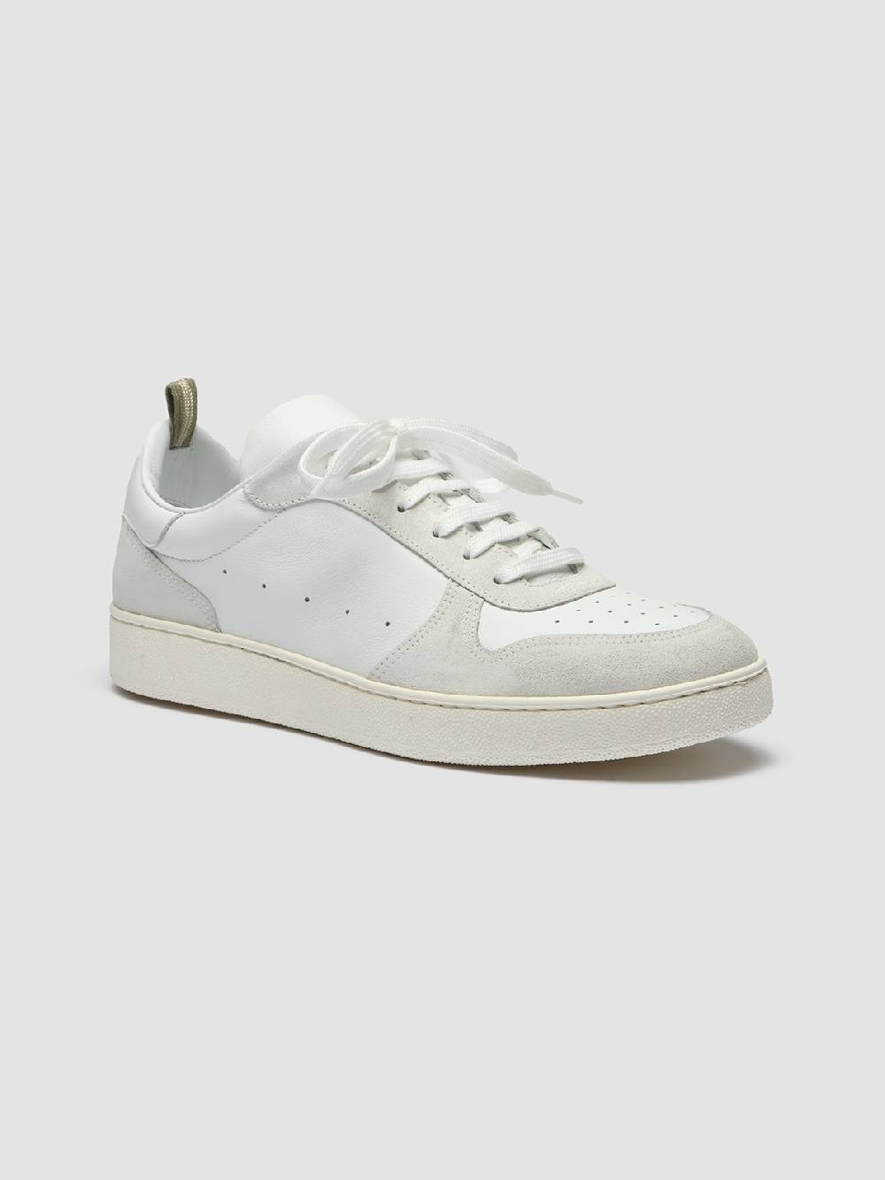 Officine Creative MOWER 008 Sneakers in Pelle Liscia e Scamosciata Bianca I Più Venduti