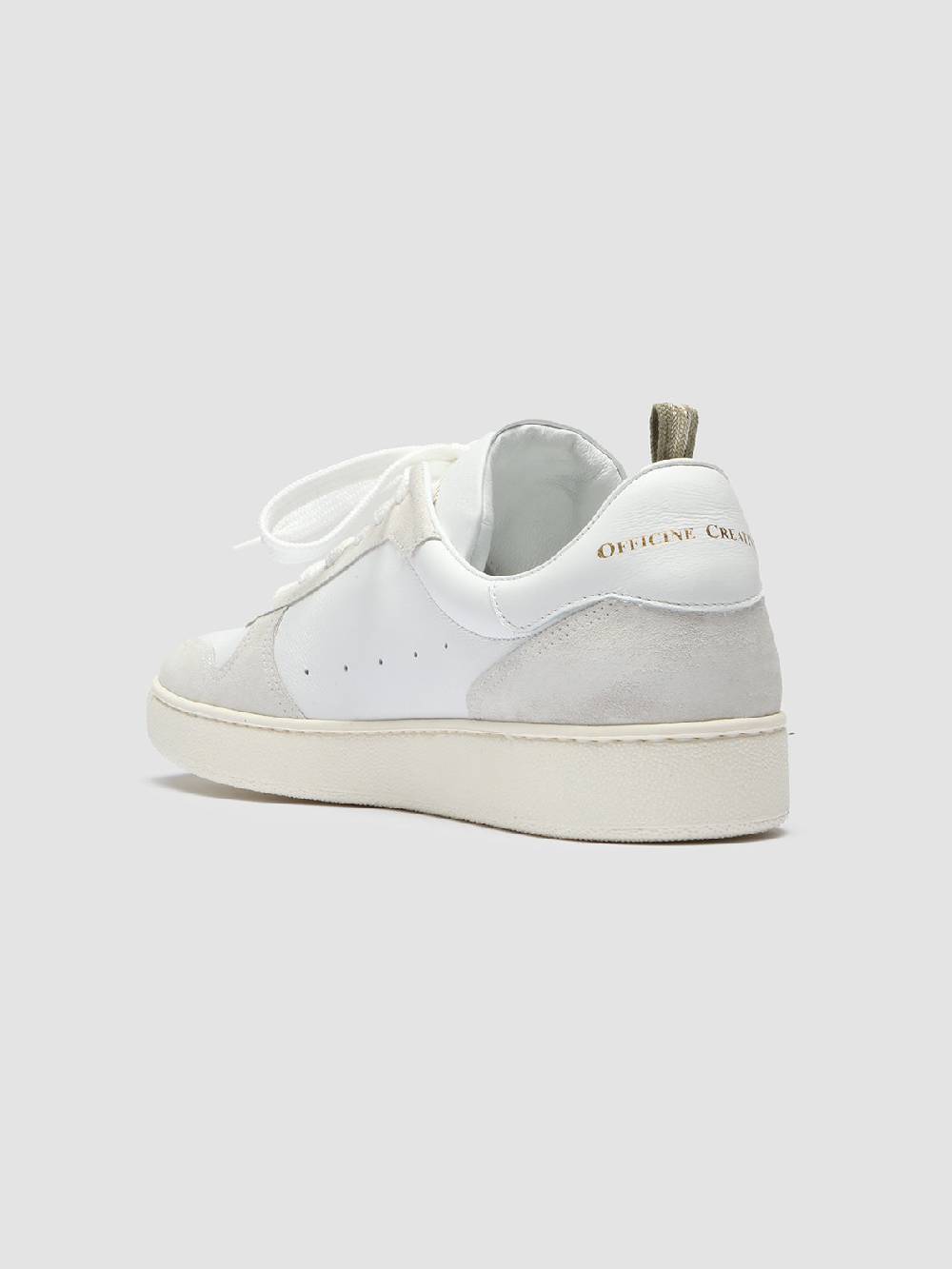 Officine Creative MOWER 008 Sneakers in Pelle Liscia e Scamosciata Bianca I Più Venduti