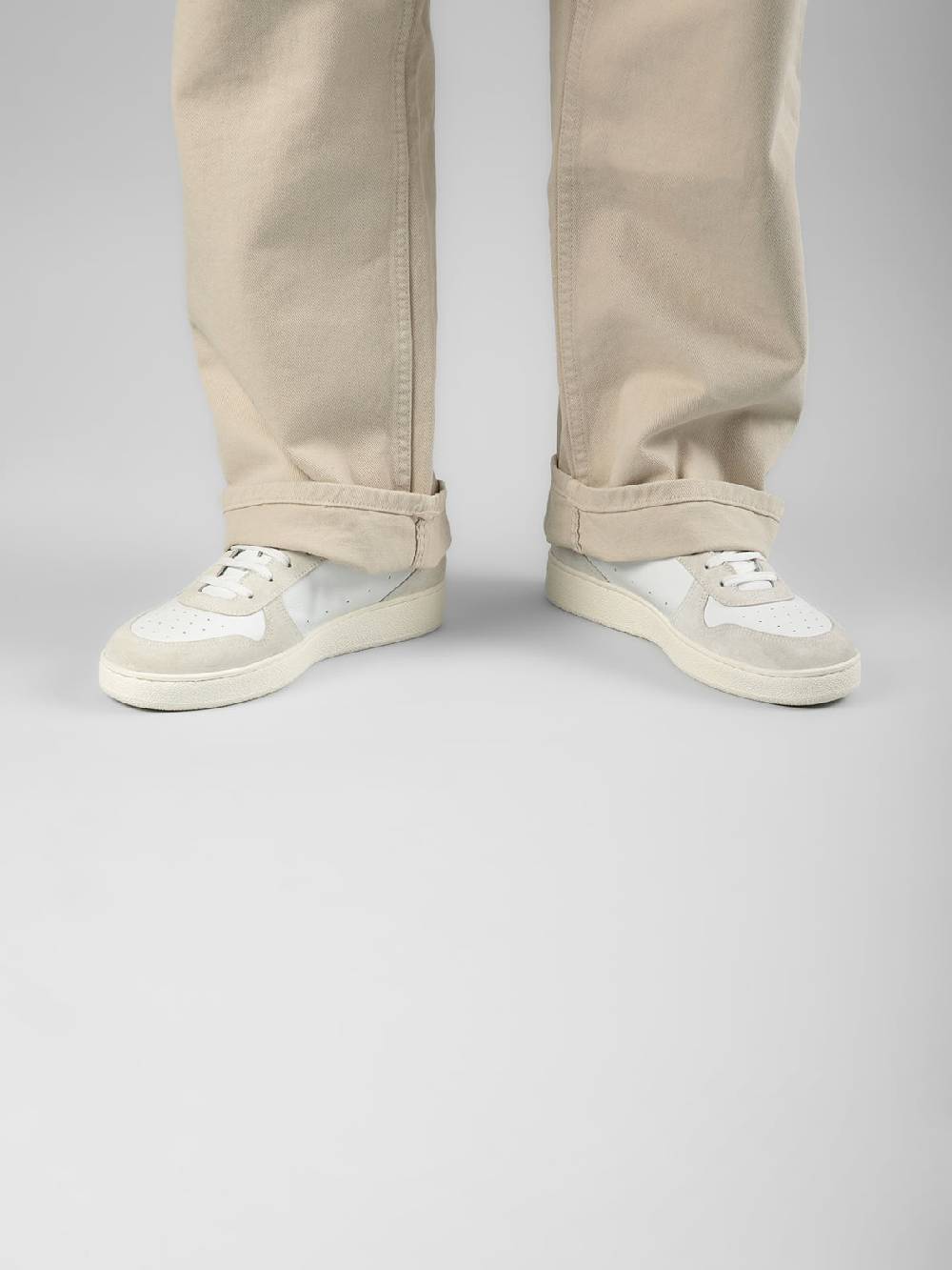 Officine Creative MOWER 008 Sneakers in Pelle Liscia e Scamosciata Bianca I Più Venduti