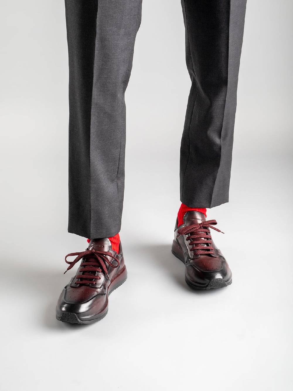 Officine Creative RACE LUX 003 Sneakers in Pelle aerografata Marrone Vendite Flash