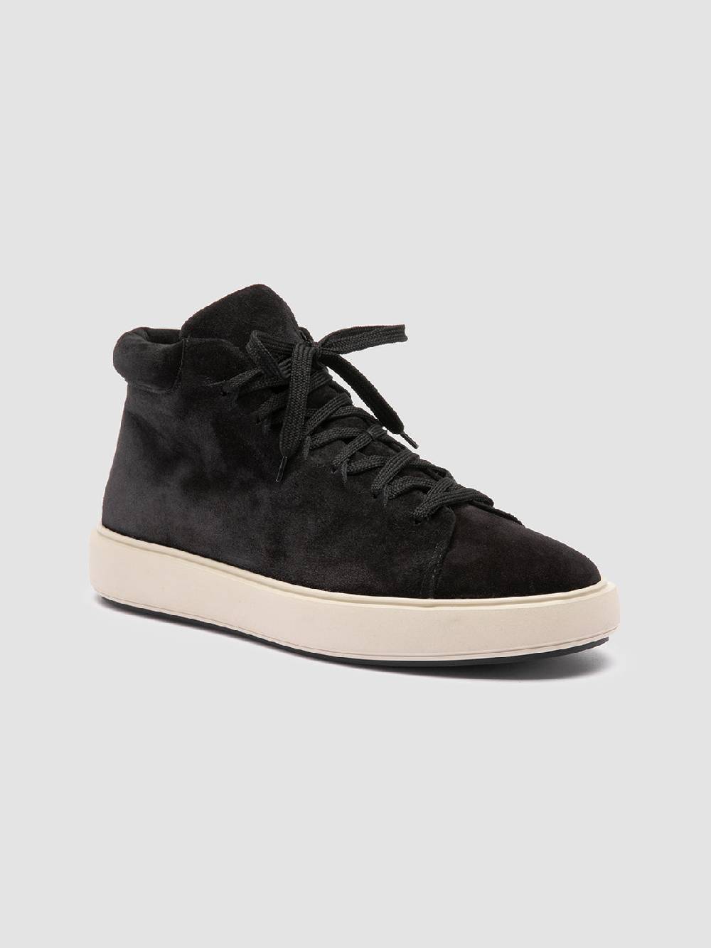 Officine Creative REMASTER 002 Sneaker Alte in Pelle Scamosciata Nera Offerta speciale