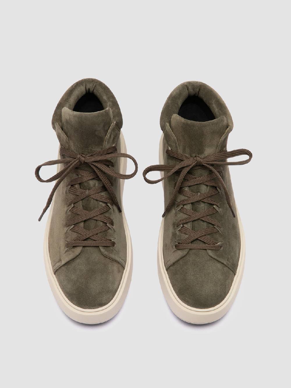 Officine Creative REMASTER 002 Sneaker Alte in Pelle Scamosciata Verde Comprare a buon mercato