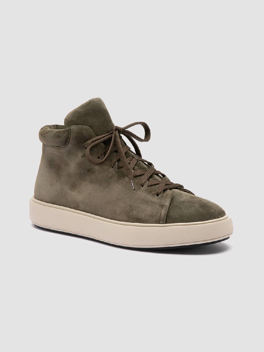 Officine Creative REMASTER 002 Sneaker Alte in Pelle Scamosciata Verde Comprare a buon mercato