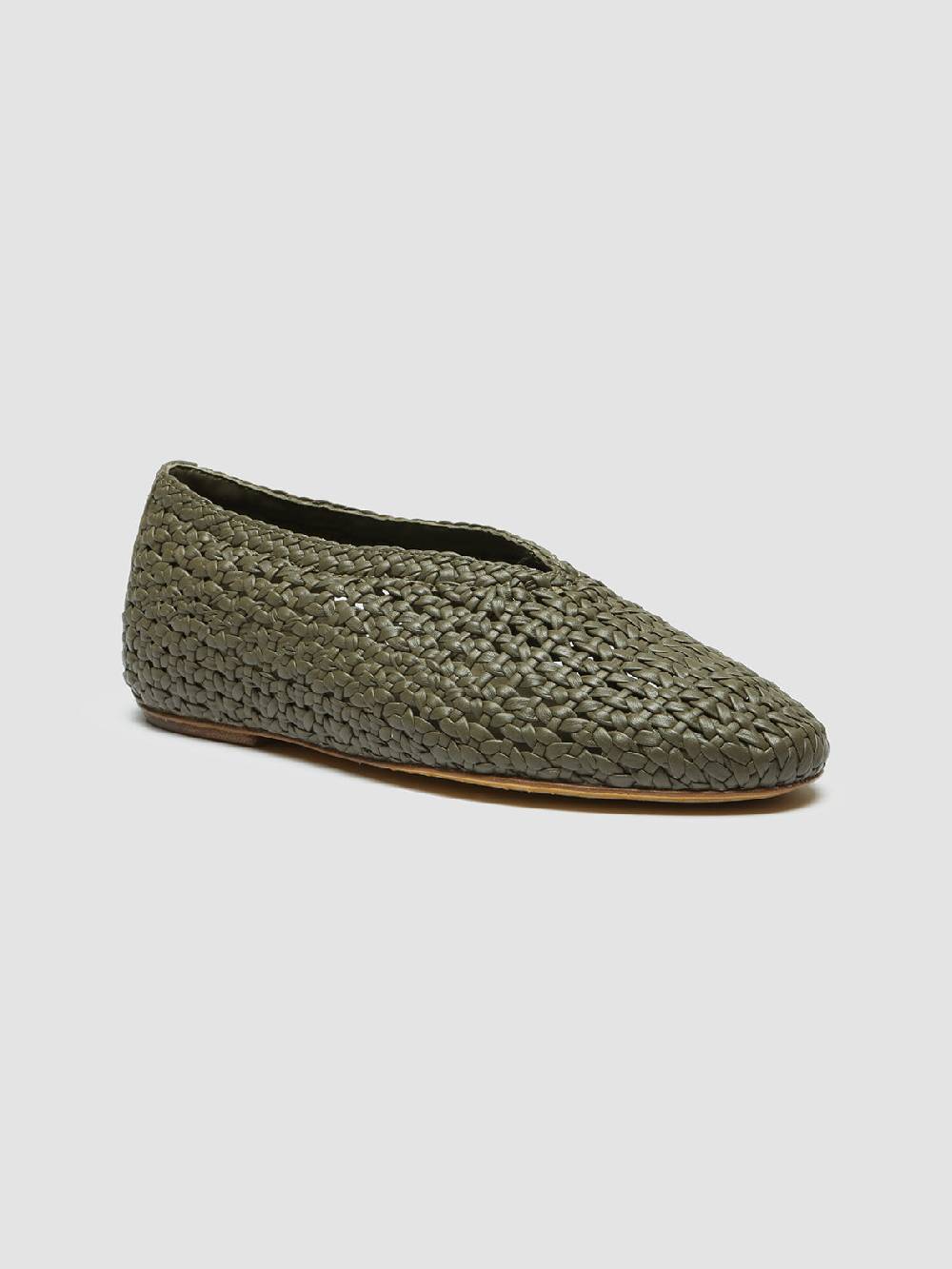 Officine Creative BESSIE 011 Mocassini in Pelle Verde Flash Sale