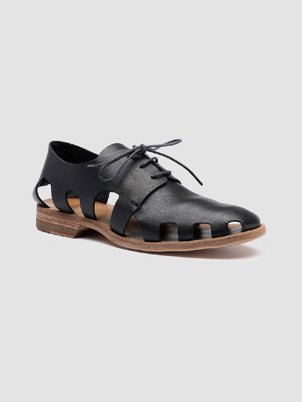 Officine Creative GRAPHITE 008 Derby in Pelle Nera Offerta temporanea
