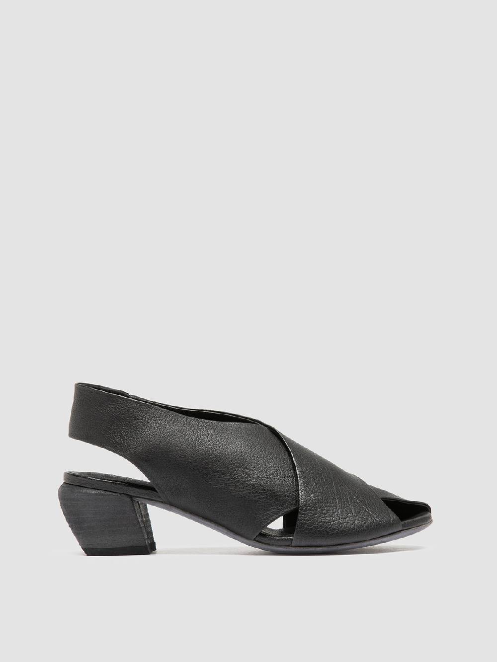 Officine Creative HELYETTE 024 Black Leather Slide Sandals Offerte esclusive