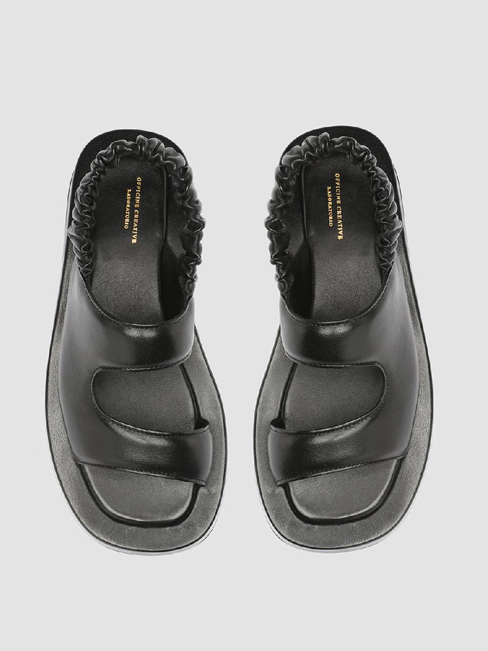 Officine Creative PATTY 005 Sandali in Pelle Nera Grandi sconti