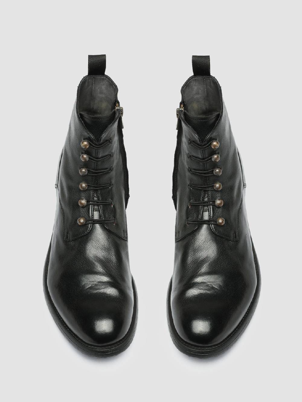 Officine Creative HIVE 051 Stivali Zip in Pelle Nera Sconti VIP