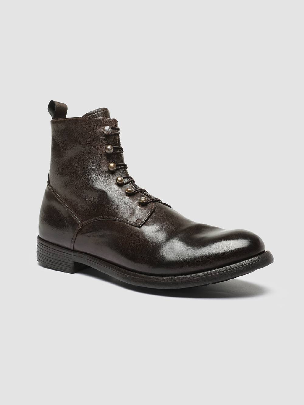 Officine Creative HIVE 051 Stivali Zip in Pelle Marrone Prezzo basso