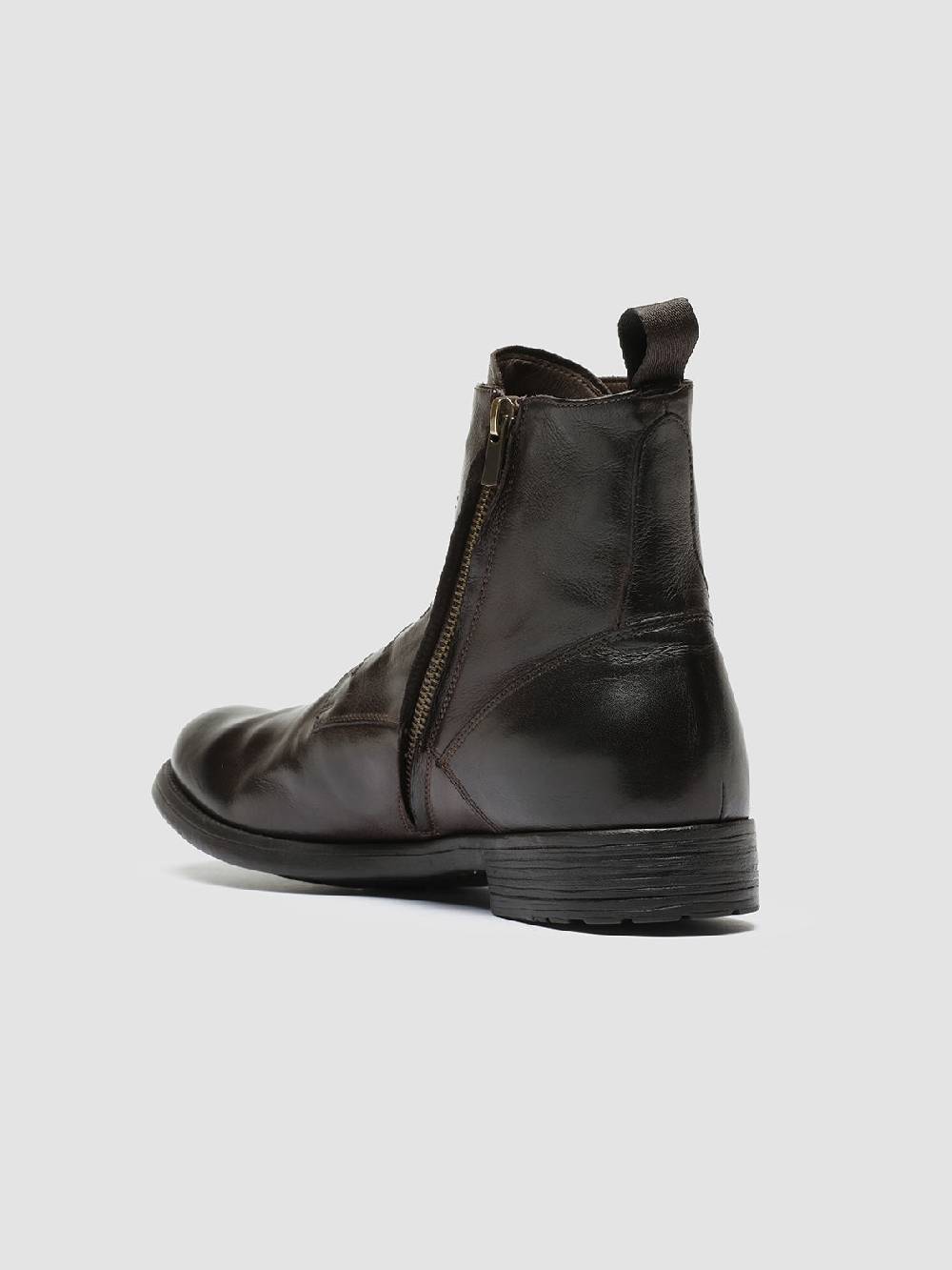 Officine Creative HIVE 051 Stivali Zip in Pelle Marrone Prezzo basso