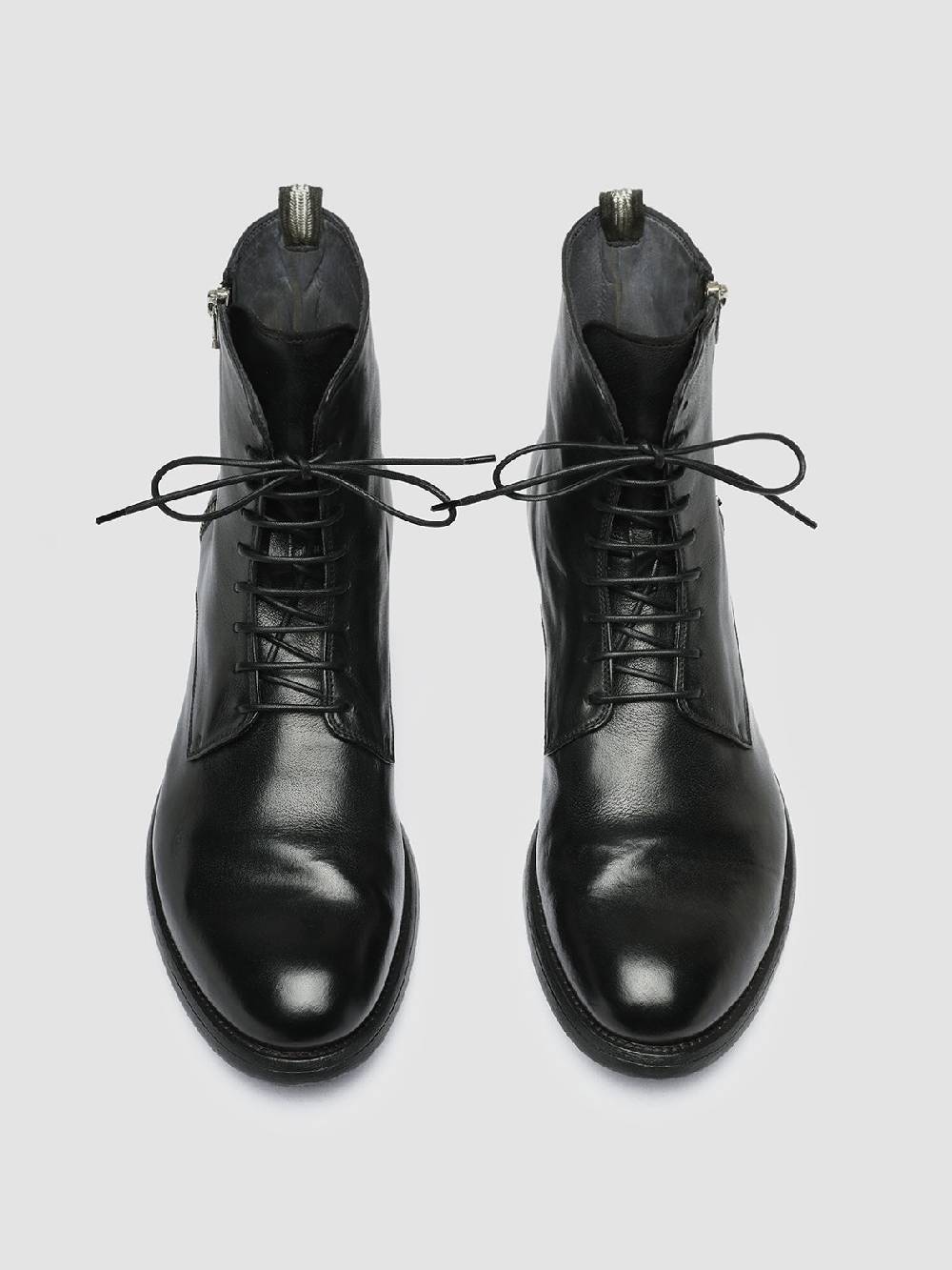 Officine Creative HIVE 053 Stivali Stringati in Pelle Nera Super Saving Price
