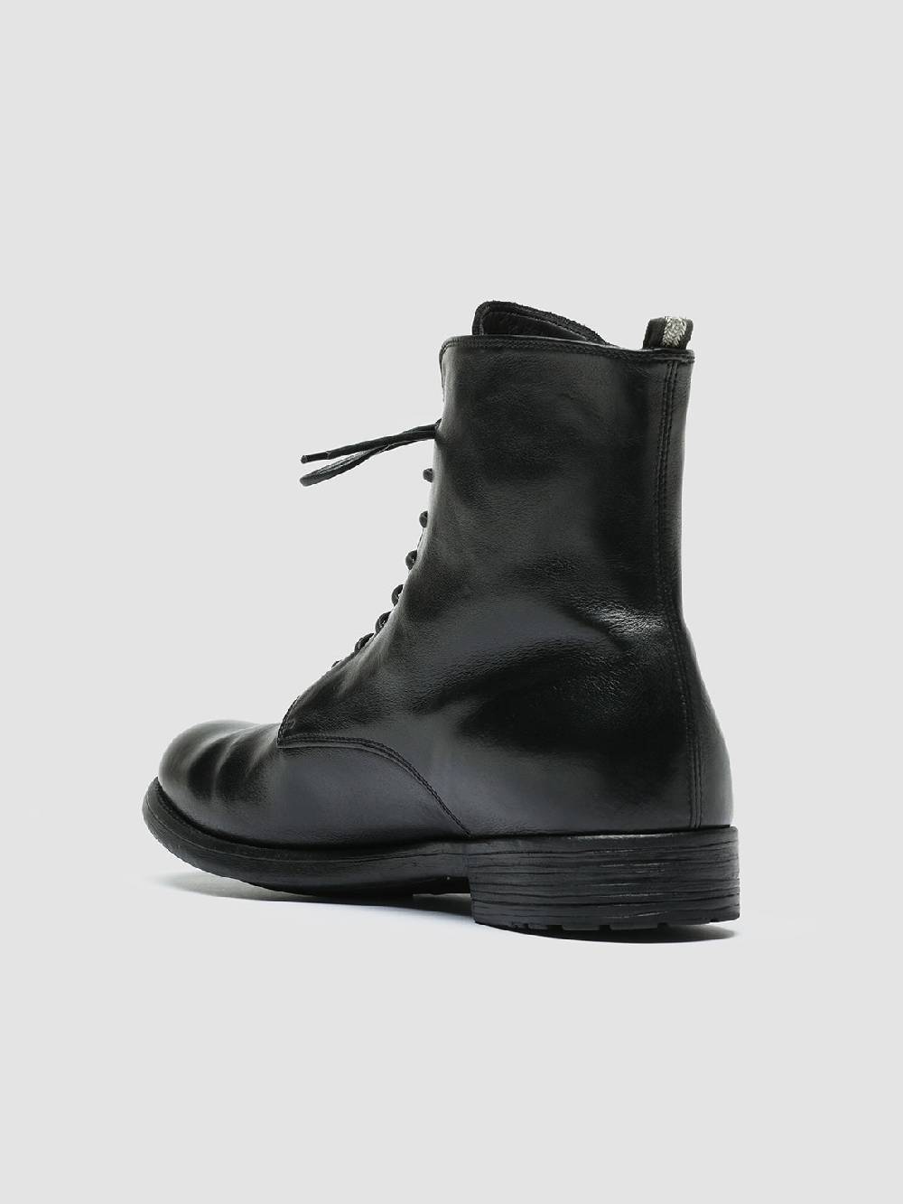 Officine Creative HIVE 053 Stivali Stringati in Pelle Nera Super Saving Price