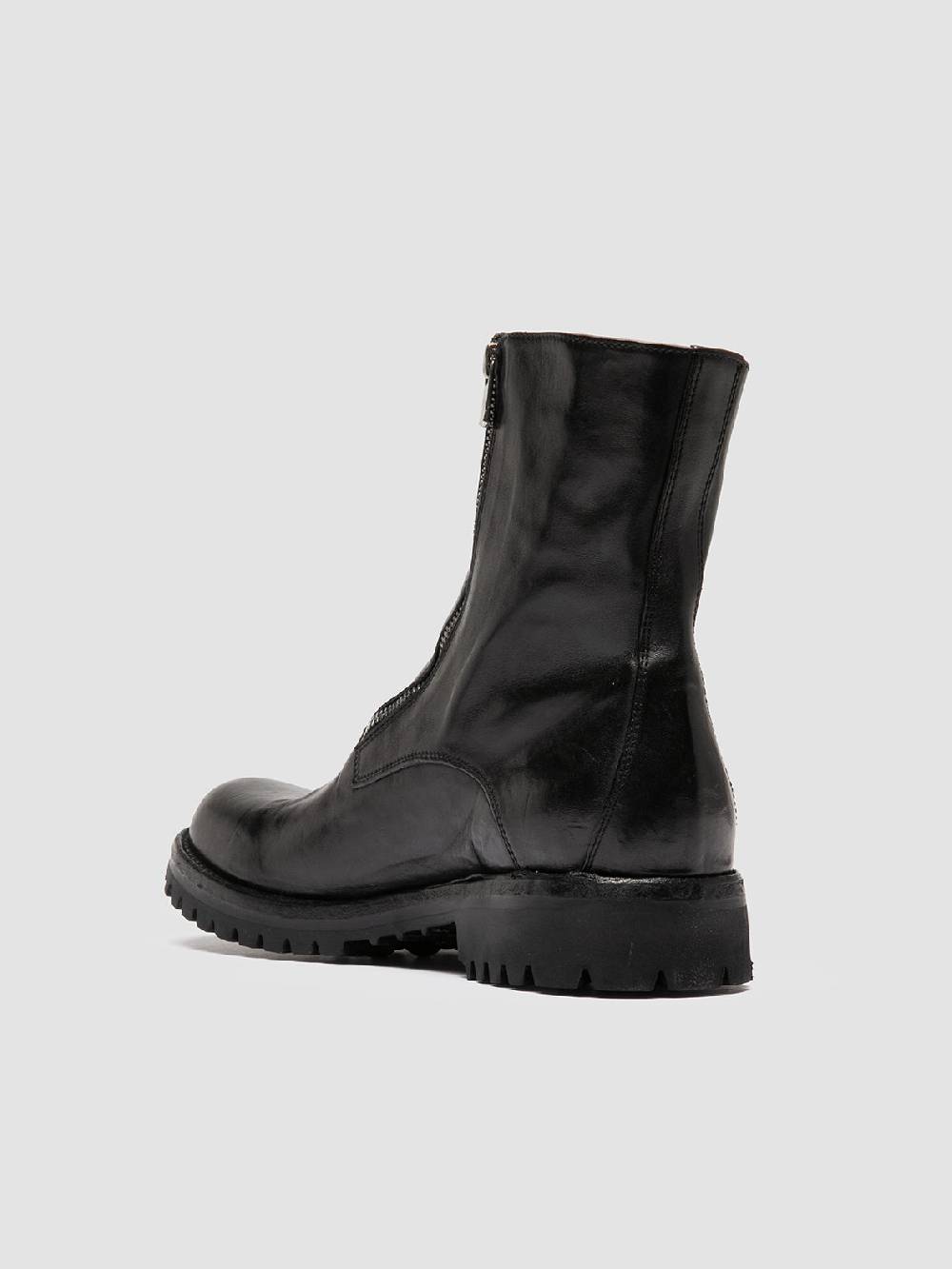 Officine Creative IKONIC 012 Stivali con Zip in Pelle Nera Ultimi tre giorni