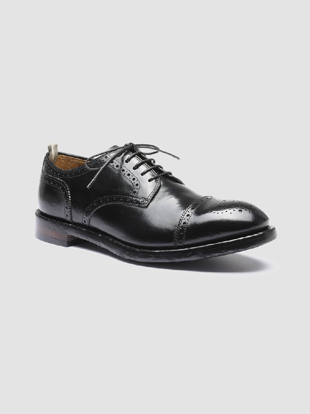 Officine Creative TEMPLE 003 Derby in Pelle Nera Sostegno trimestrale