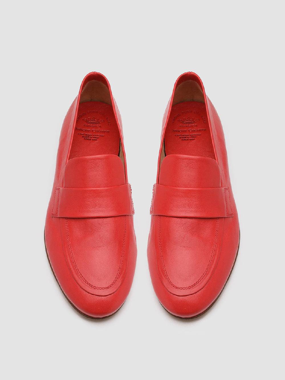 Officine Creative BESSIE 004 Mocassini in Pelle Rossa Fino al 55% di sconto