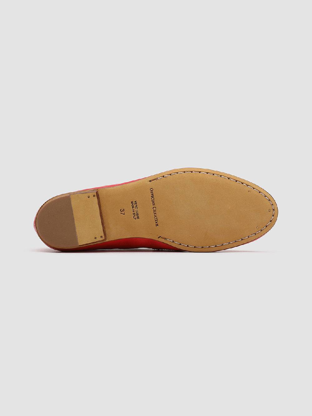 Officine Creative BESSIE 004 Mocassini in Pelle Rossa Fino al 55% di sconto