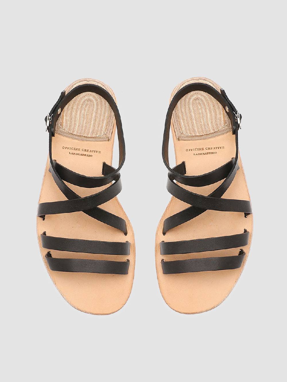 Officine Creative CONTRAIRE 004 Sandali in Nappa Nera Enormi sconti
