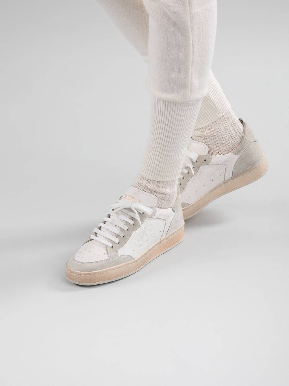 Officine Creative MAGIC 101 Sneakers in Pelle e Camoscio Bianco 50% di sconto per tempo limitato