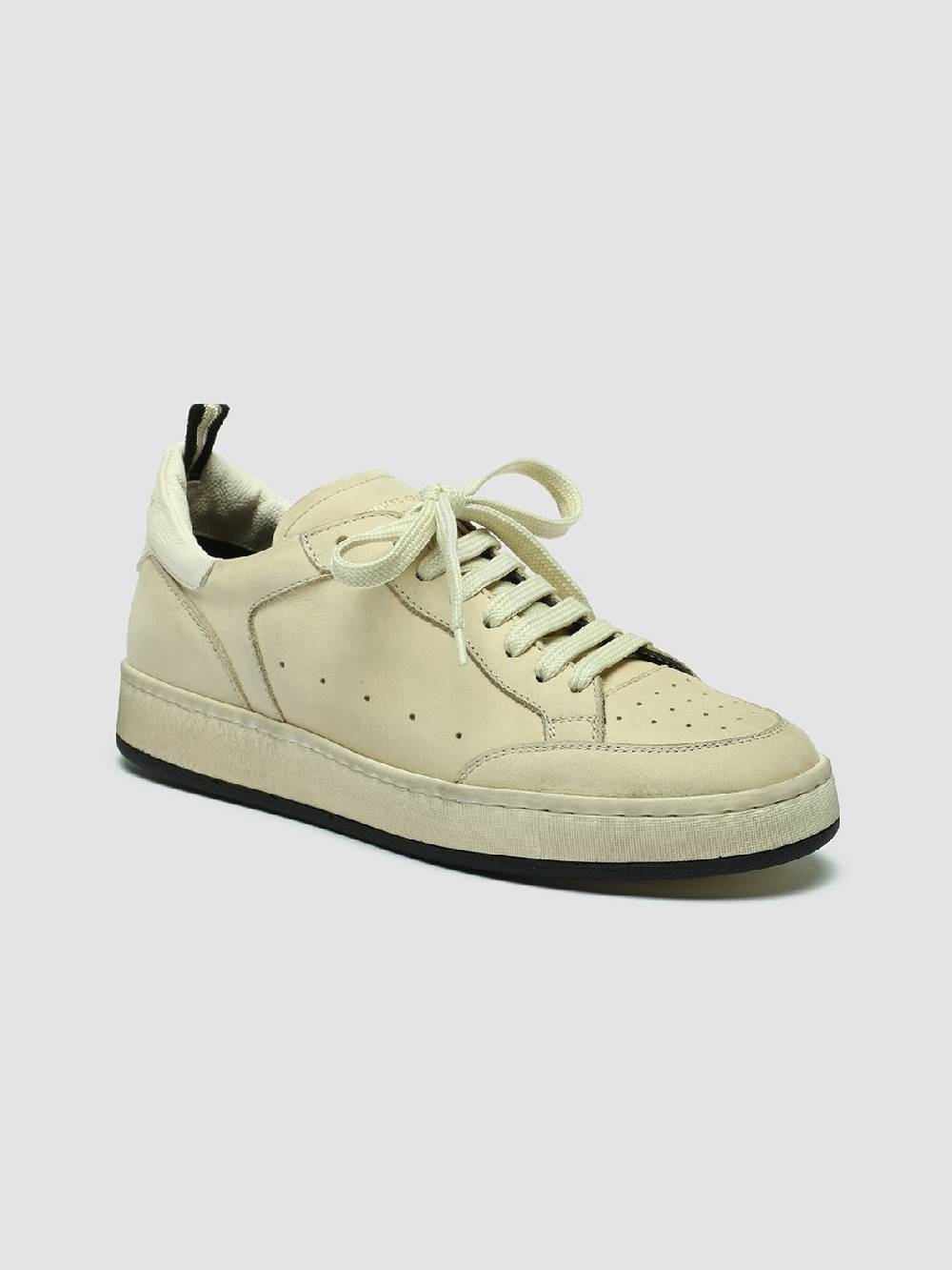 Officine Creative MAGIC 102 Sneakers in Camoscio e Pelle Beige Qualità