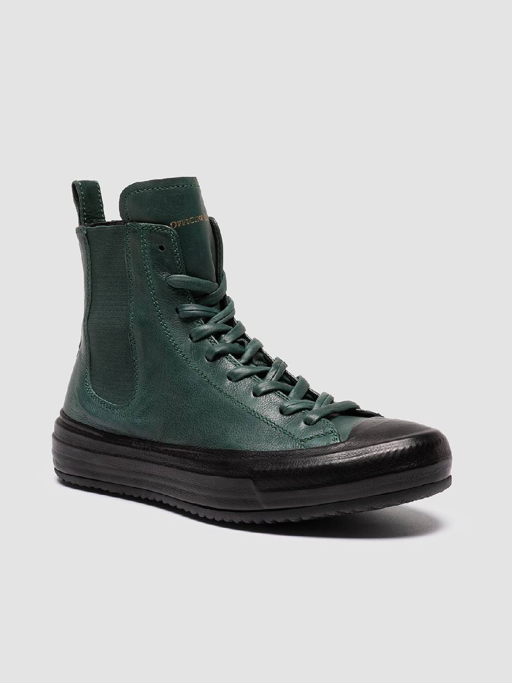 Officine Creative MES 103 Sneaker Alte in Pelle Verde Vendita