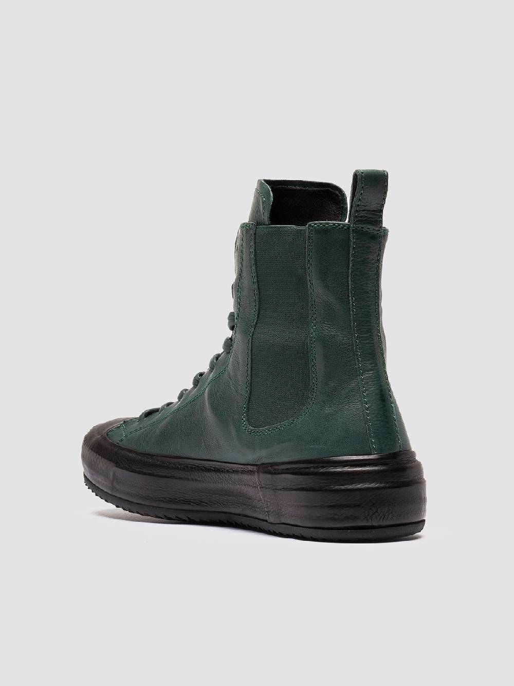 Officine Creative MES 103 Sneaker Alte in Pelle Verde Vendita