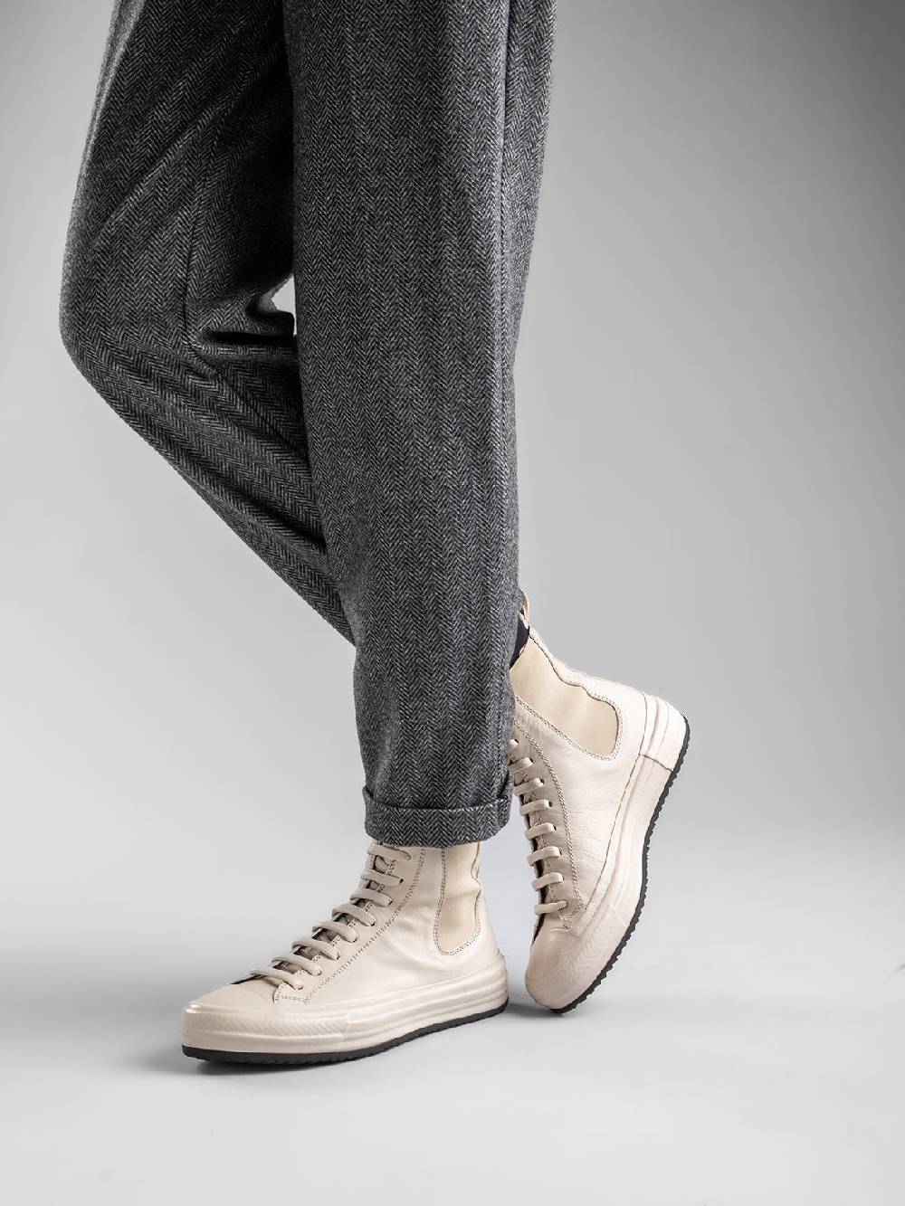 Officine Creative MES 103 Sneaker Alte in Pelle Verde Vendita
