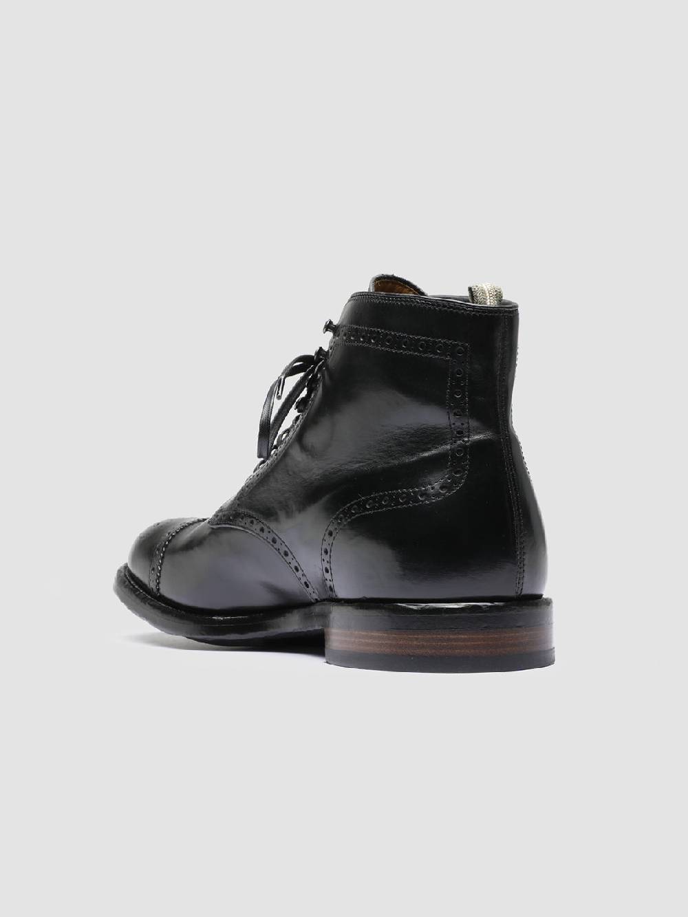 Officine Creative TEMPLE 004 Stivaletti in Pelle Nera Pezzi Unici