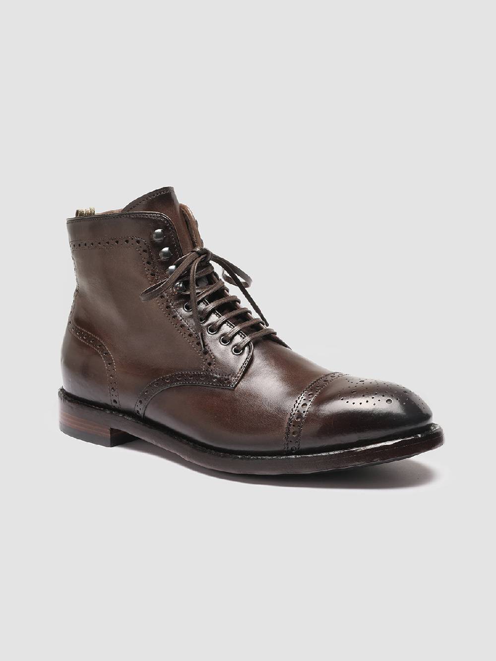 Officine Creative TEMPLE 004 Stivaletti in Pelle Marrone Soddisfazione Garantita