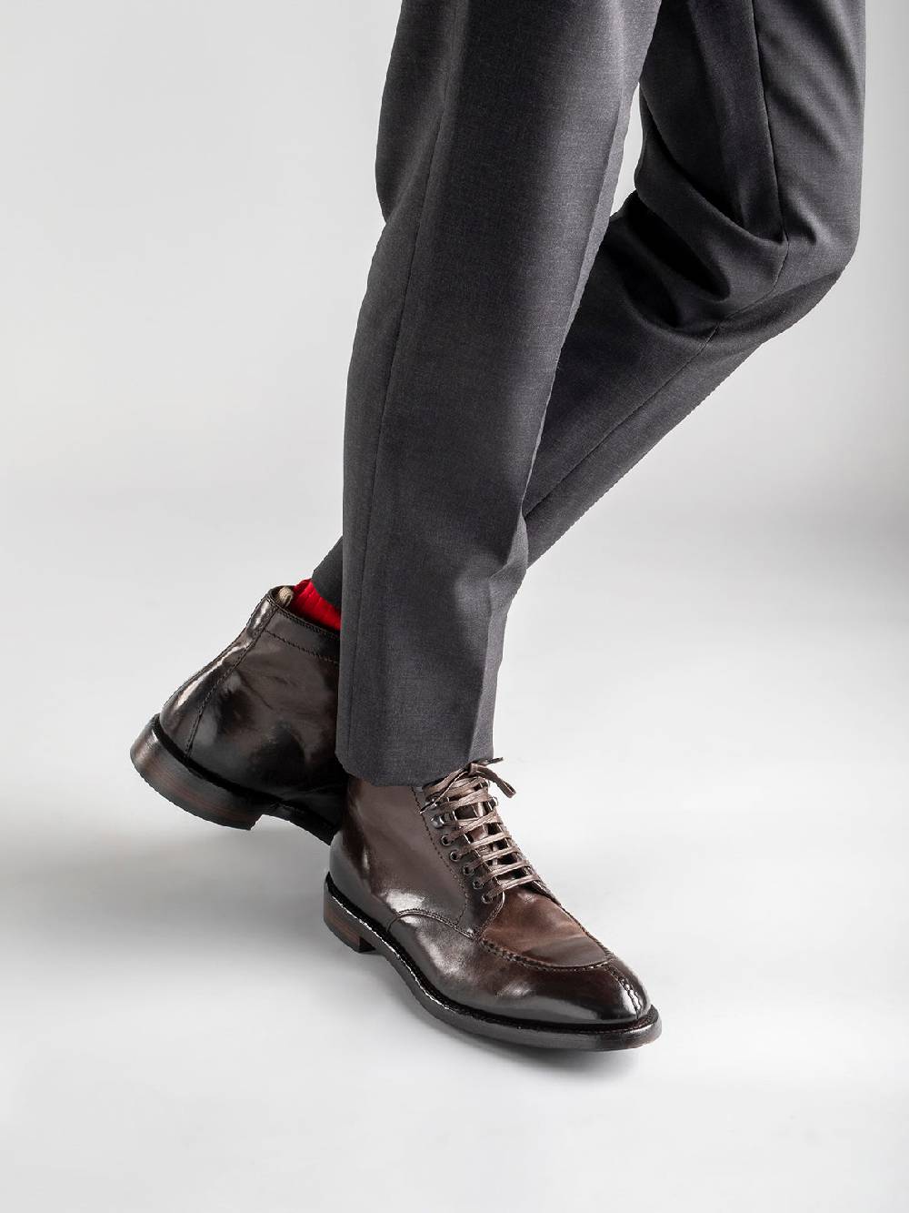 Officine Creative TEMPLE 006 Stivaletti in Pelle Marrone Negozi Online