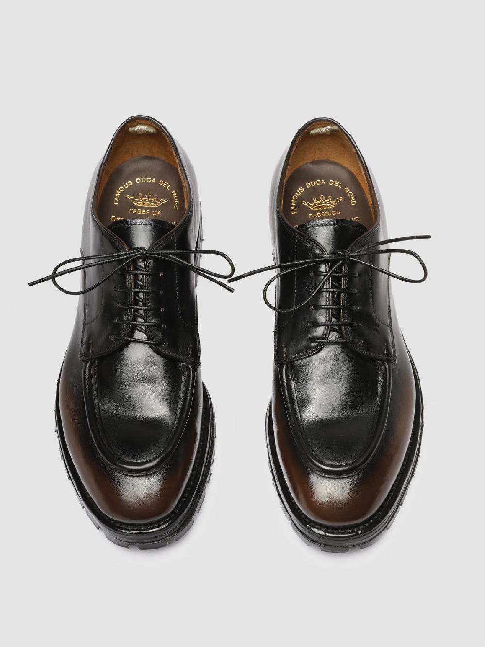 Officine Creative VAIL 009 Dark Brown Leather Derby Shoes Sottocosto