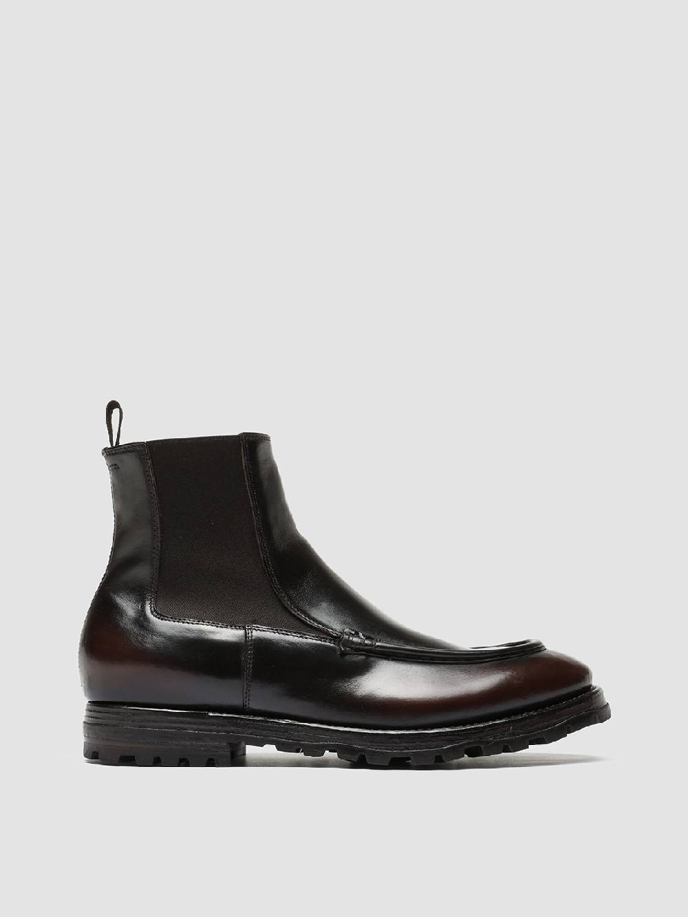 Officine Creative VAIL 017 Stivaletti Chelsea in Pelle Bordeaux Economico