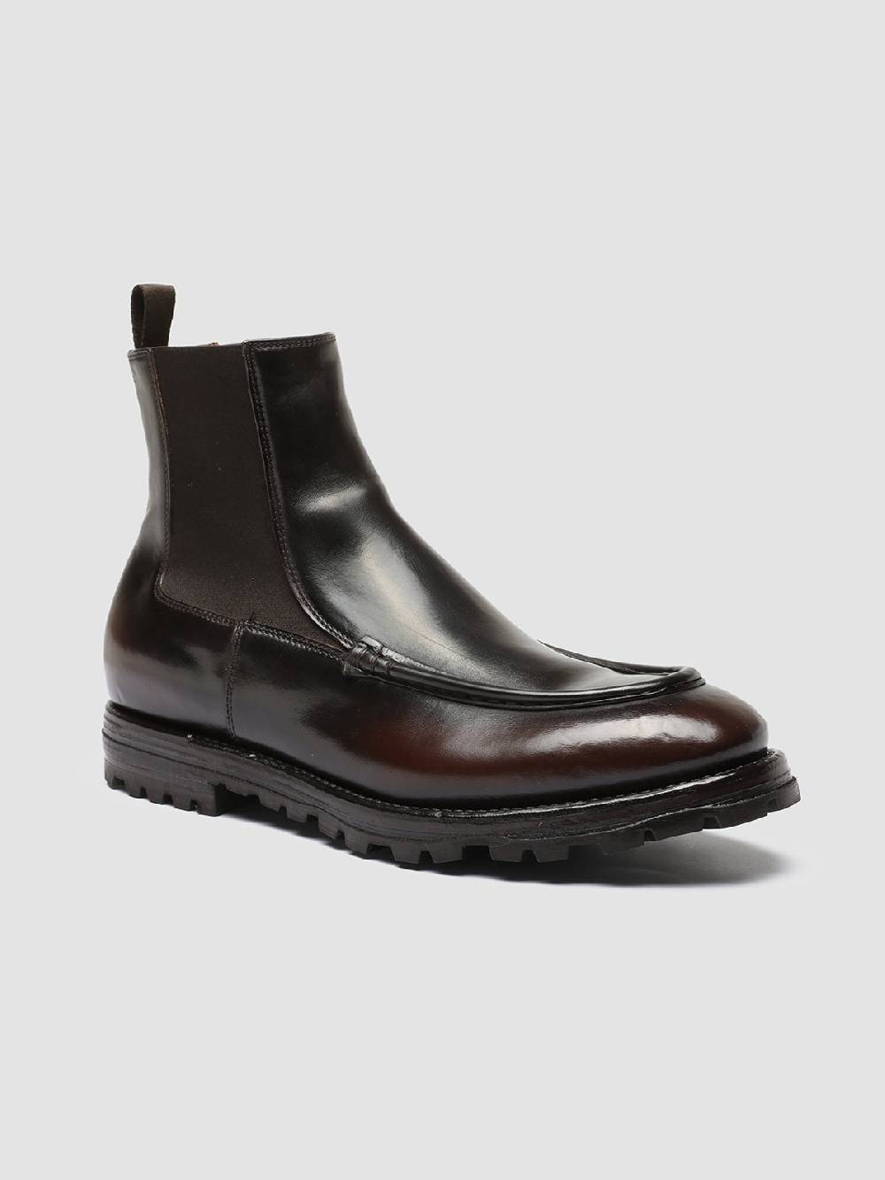 Officine Creative VAIL 017 Stivaletti Chelsea in Pelle Bordeaux Economico