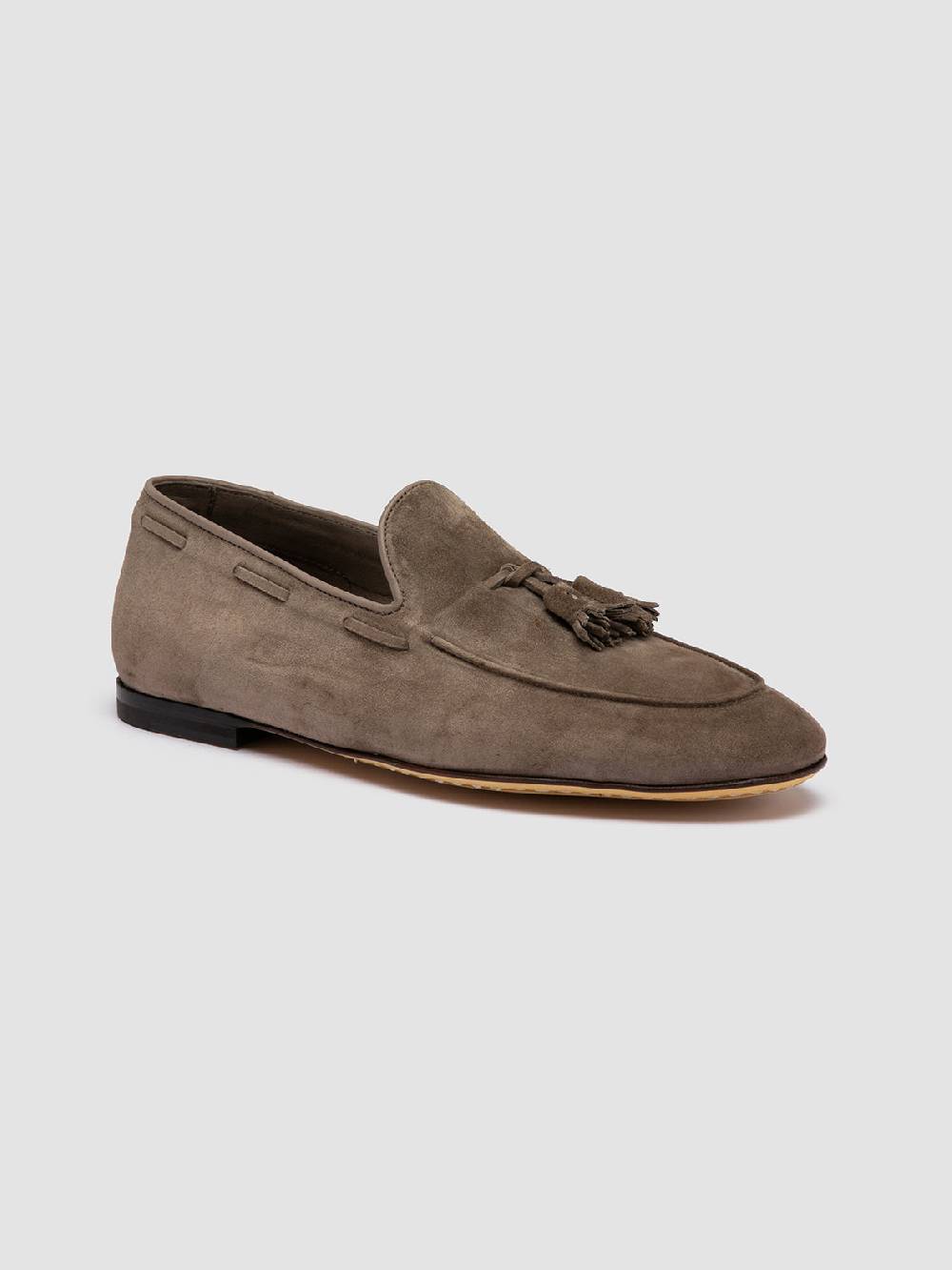 Officine Creative AIRTO 013 Mocassini con Nappine in Pelle Scamosciata Tortora Offerte
