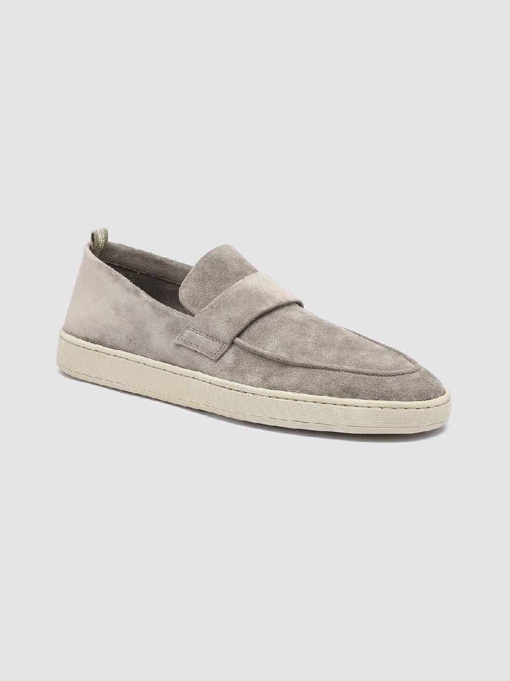 Officine Creative HERBIE 001 Mocassini Penny Loafer in Pelle Scamosciata Tortora Vendita Calda