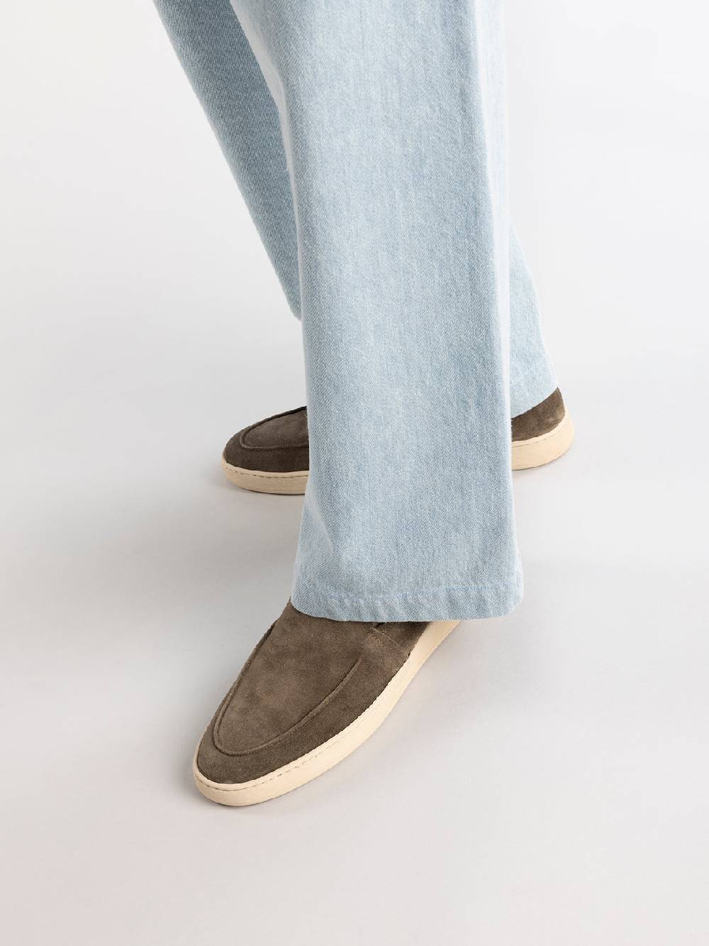 Officine Creative HERBIE 006 Mocassini in Pelle Scamosciata Blu Vendita Economica