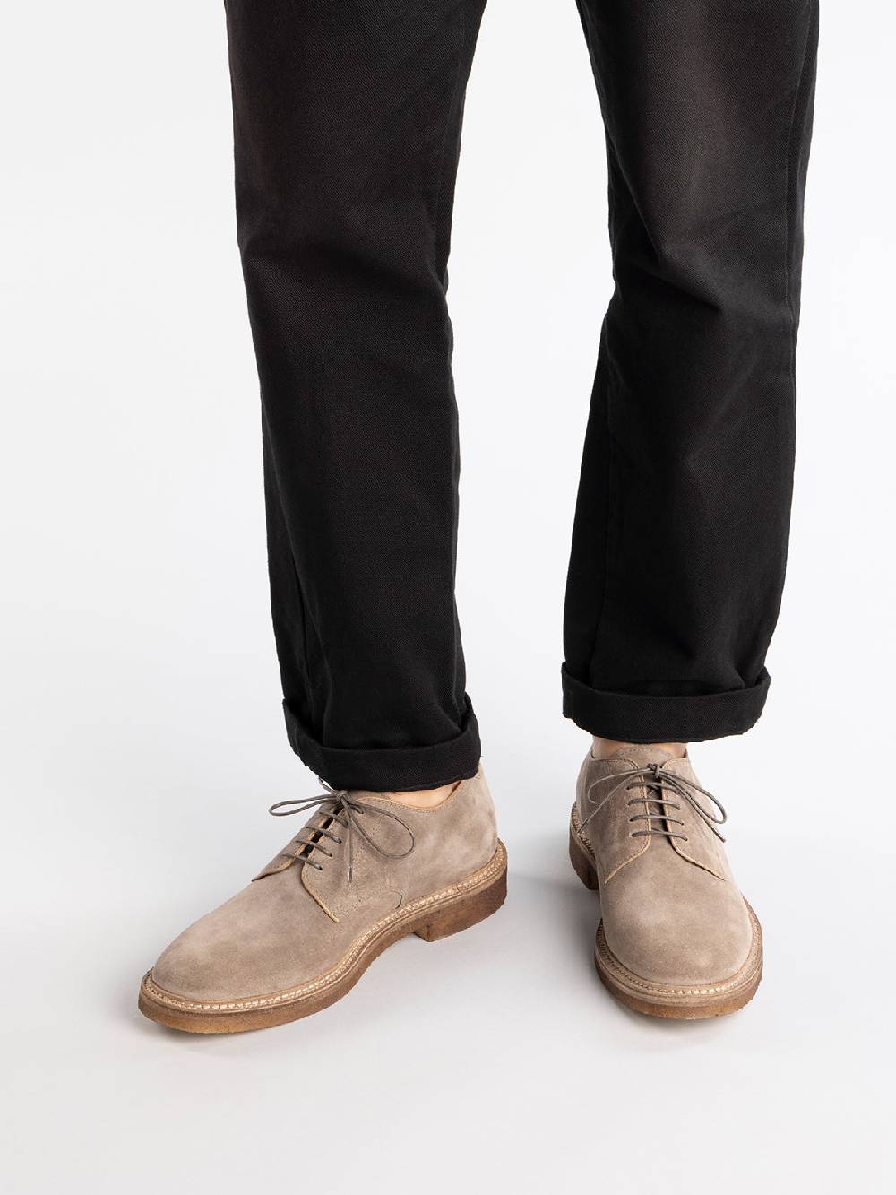 Officine Creative HOPKINS CREPE 115 Scarpe Derby in Pelle Scamosciata Tortora Vendite Flash