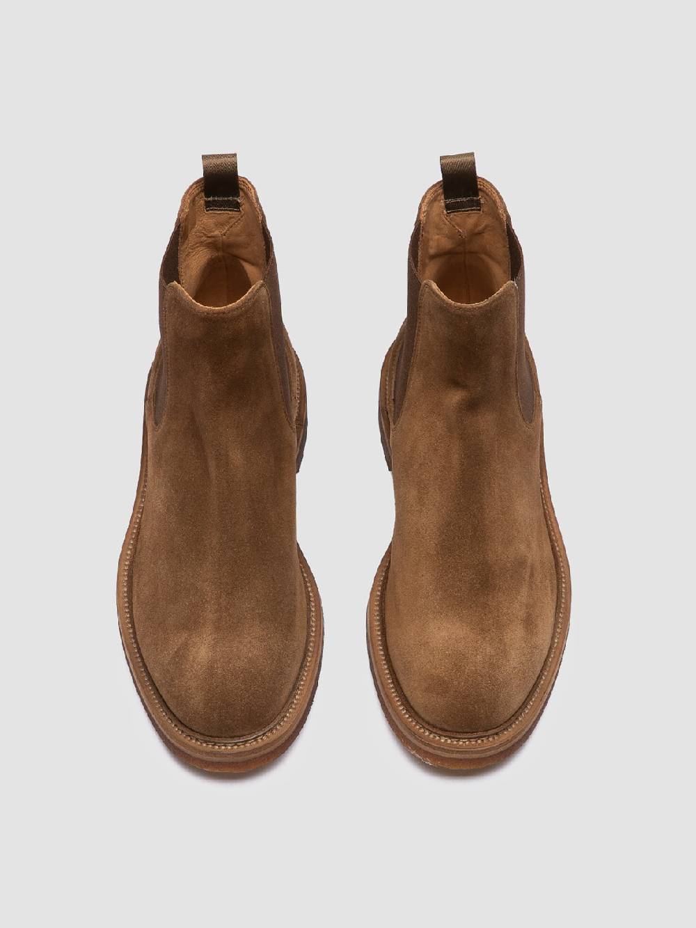 Officine Creative HOPKINS CREPE 121 Stivaletti Chelsea in Pelle Scamosciata Marrone In Saldo