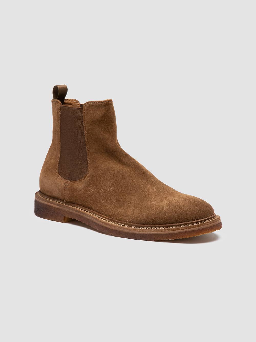 Officine Creative HOPKINS CREPE 121 Stivaletti Chelsea in Pelle Scamosciata Marrone In Saldo