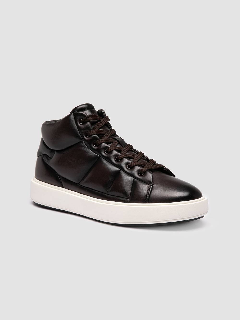 Officine Creative LEISURE 002 Sneaker Alte in Pelle Marrone Grande vendita