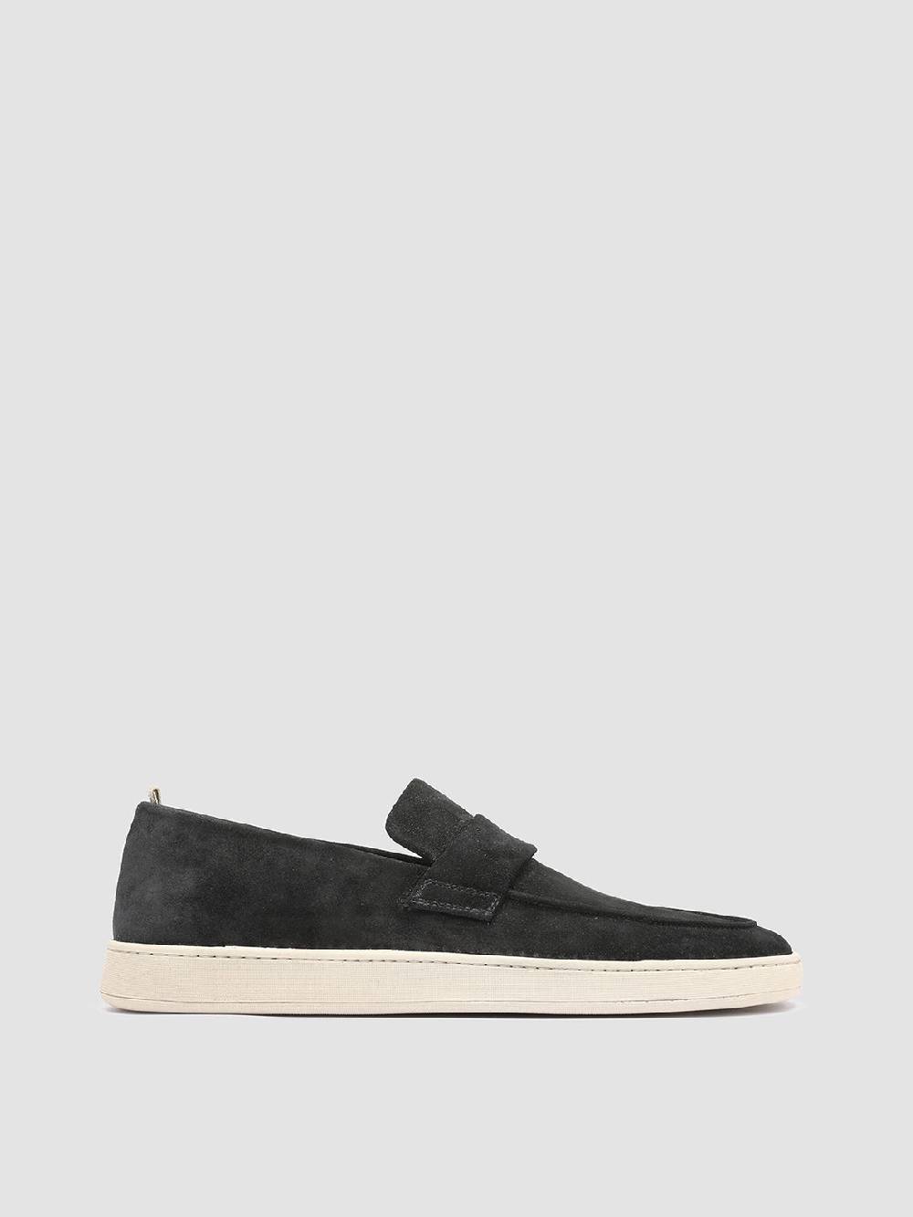 Officine Creative HERBIE 001 Mocassini Penny Loafer in Pelle Scamosciata Nera Offerte giornaliere