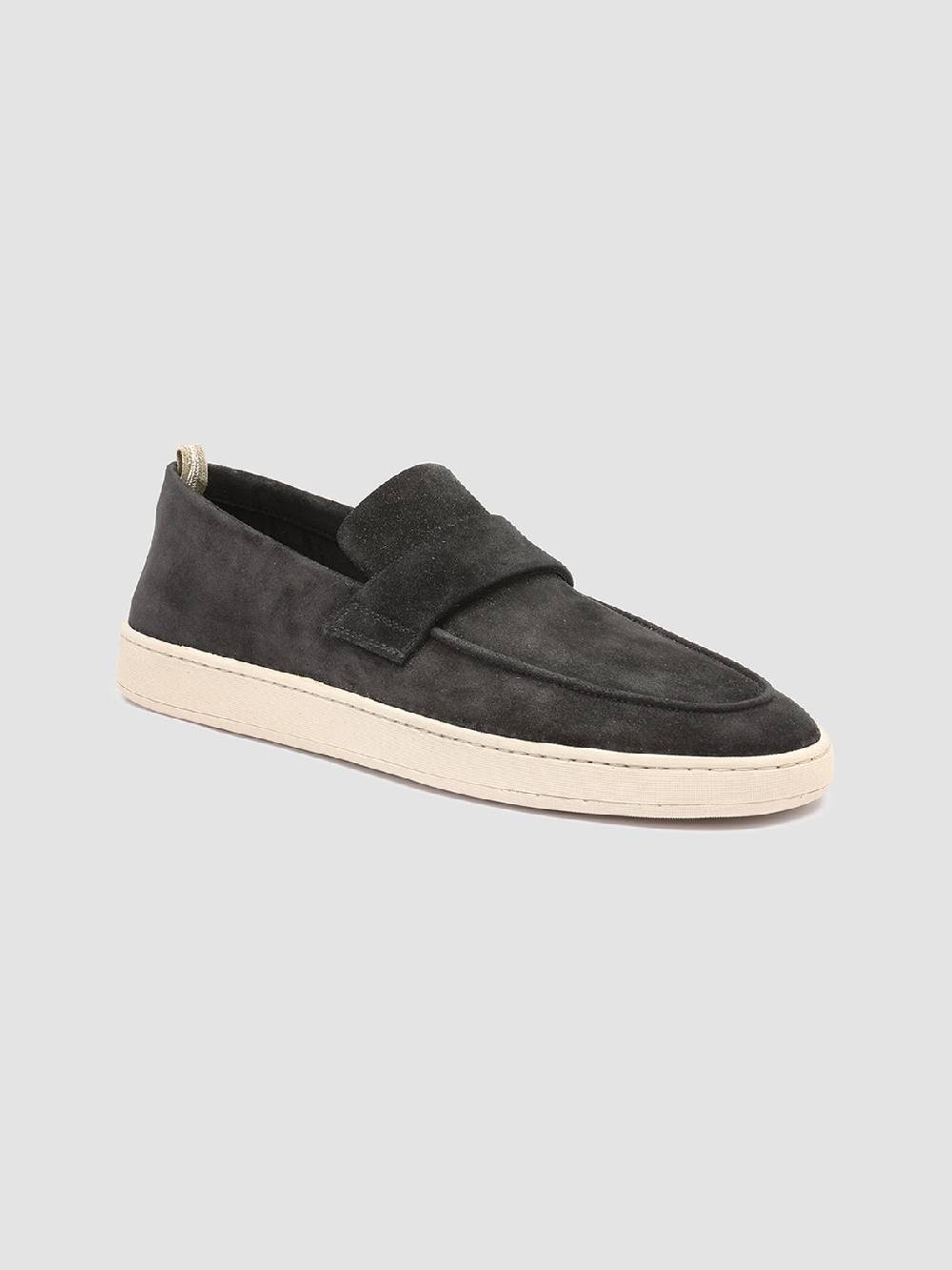 Officine Creative HERBIE 001 Mocassini Penny Loafer in Pelle Scamosciata Nera Offerte giornaliere